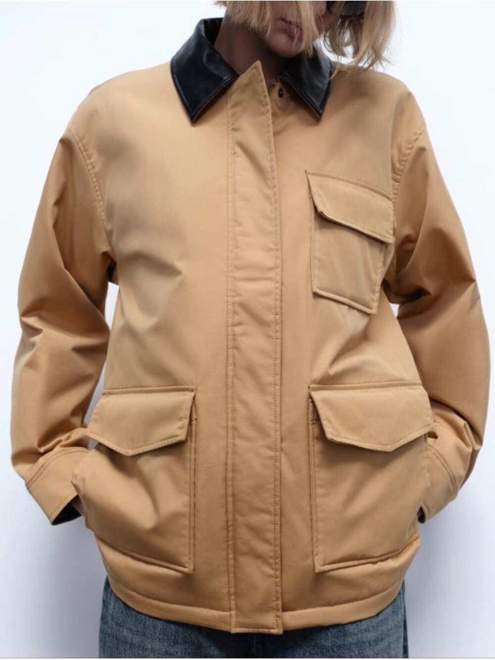 NEW Zara Combination Quilted Jacket Small